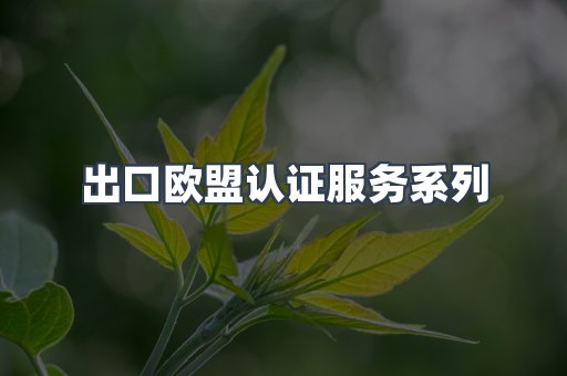 出口欧盟认证服务